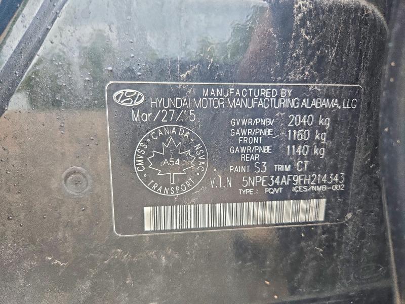 Aukcja sprzedaży 2015 Hyundai Sonata, vin: 5NPE34AF9FH214343, numer aukcji: 64972466