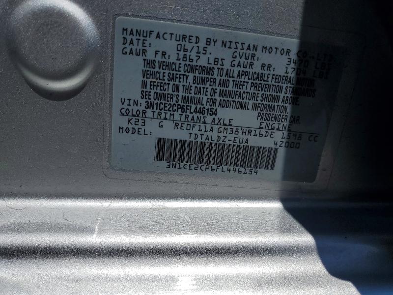 Продаж на аукціоні авто 2015 Nissan Versa Note, vin: 3N1CE2CP6FL446154, номер лоту: 63747086