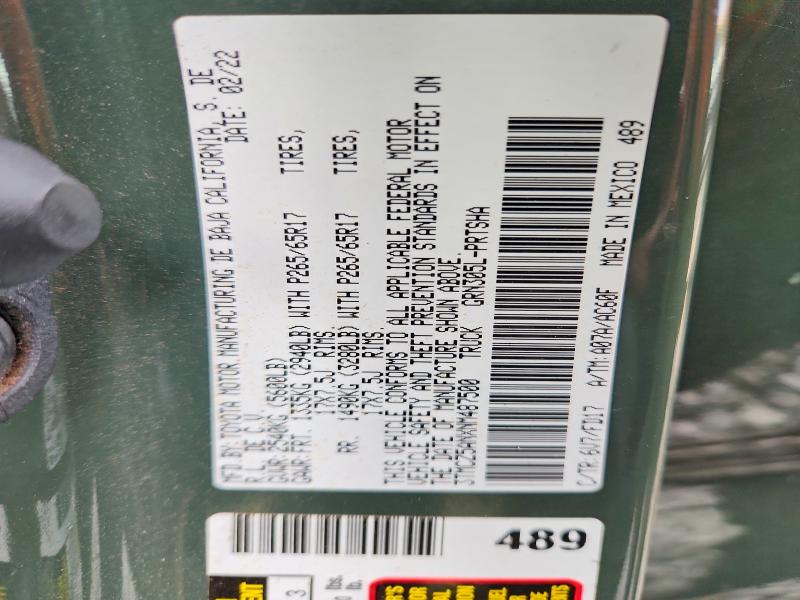 Aukcja sprzedaży 2022 Toyota Tacoma, vin: 3TMCZ5ANXNM487500, numer aukcji: 67030416