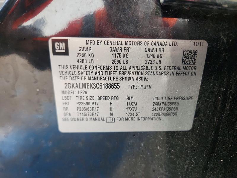 Aukcja sprzedaży 2012 Gmc Terrain, vin: 2GKALMEK3C6188655, numer aukcji: 61712106