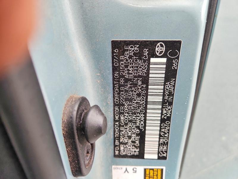Aukcja sprzedaży 2016 Toyota Prius, vin: JTDKARFU7G3027614, numer aukcji: 65217826