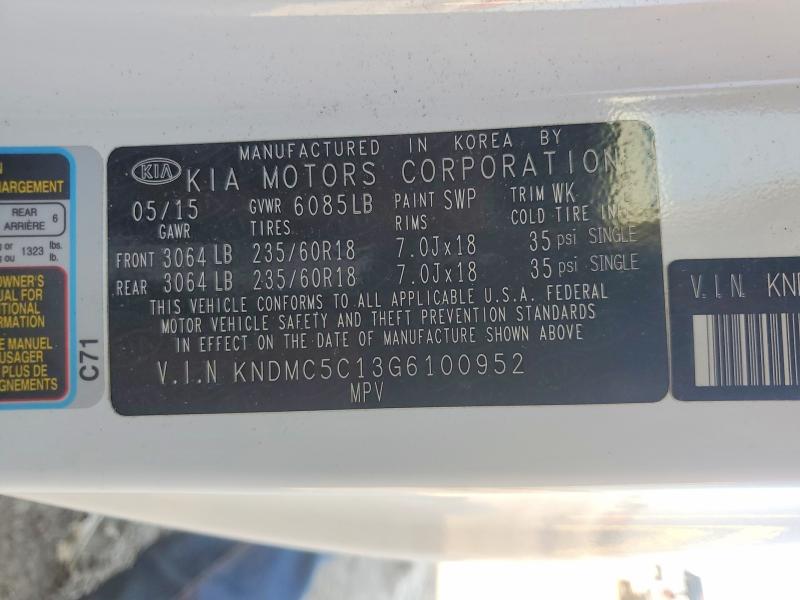Aukcja sprzedaży 2016 Kia Sedona, vin: KNDMC5C13G6100952, numer aukcji: 66024276
