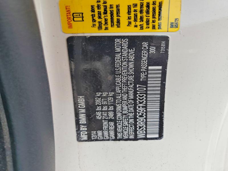 Aukcja sprzedaży 2015 Bmw M4, vin: WBS3R9C59FK333107, numer aukcji: 63989636