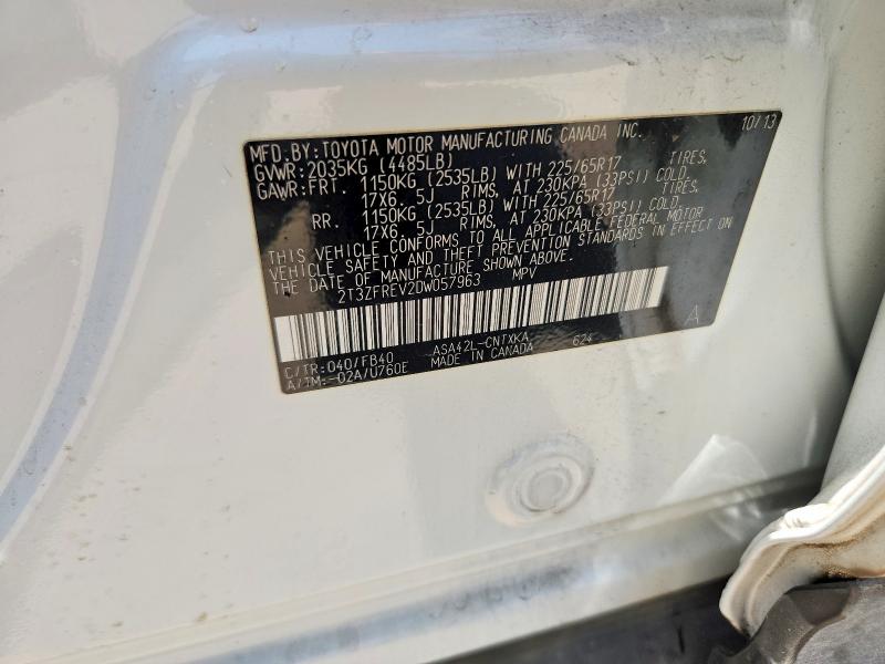 Продаж на аукціоні авто 2013 Toyota Rav4, vin: 2T3ZFREV2DW057963, номер лоту: 64487446