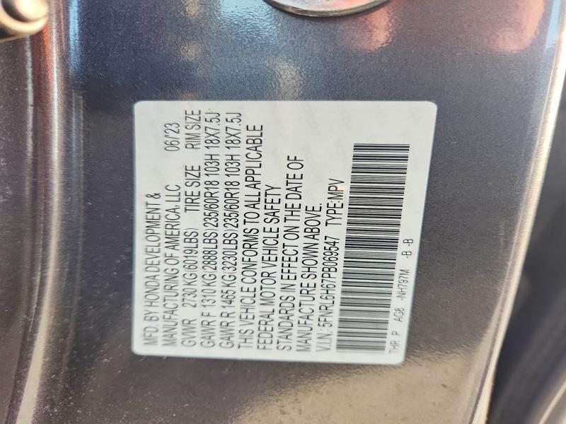 Продаж на аукціоні авто 2023 Honda Odyssey, vin: 5FNRL6H67PB069547, номер лоту: 66481006