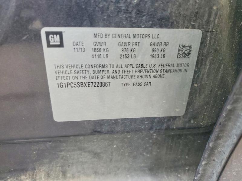 66657476 :رقم المزاد ، 1G1PC5SBXE7220867 vin ، 2014 Chevrolet Cruze مزاد بيع