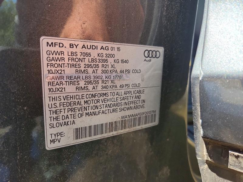 Продаж на аукціоні авто 2015 Audi Q7, vin: WA1WMAFE0FD013754, номер лоту: 64054386