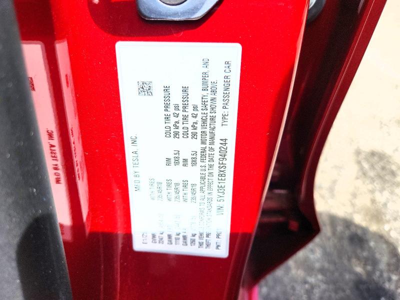 Продаж на аукціоні авто 2025 Tesla Model 3, vin: 5YJ3E1EBXSF940244, номер лоту: 66226276