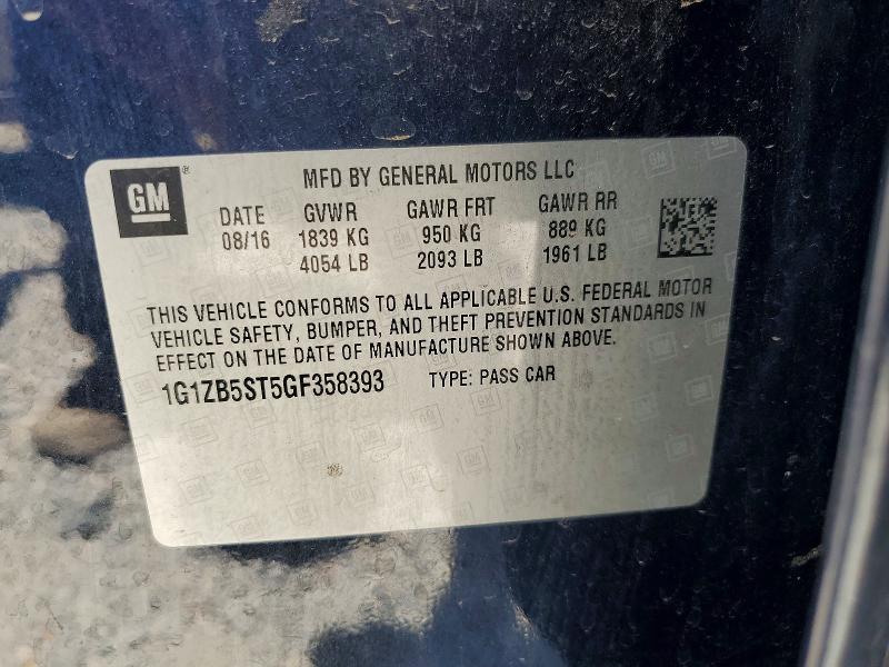 Aukcja sprzedaży 2016 Chevrolet Malibu, vin: 1G1ZB5ST5GF358393, numer aukcji: 64007636