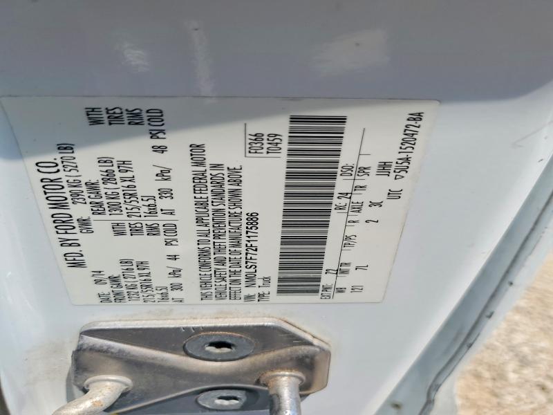2015 Ford Transit Connect მანქანა იყიდება აუქციონზე, vin: NM0LS7F72F1175886, აუქციონის ნომერი: 62689246