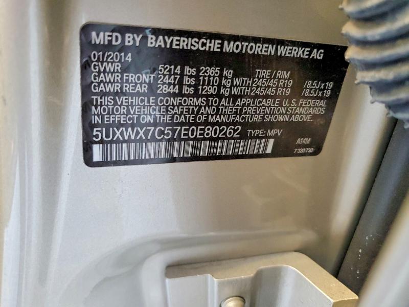 Aukcja sprzedaży 2014 Bmw X3, vin: 5UXWX7C57E0E80262, numer aukcji: 62966196