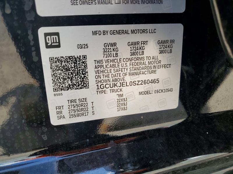 67086736 :رقم المزاد ، 1GCUKJEL0SZ260465 vin ، 2025 Chevrolet Silverado مزاد بيع