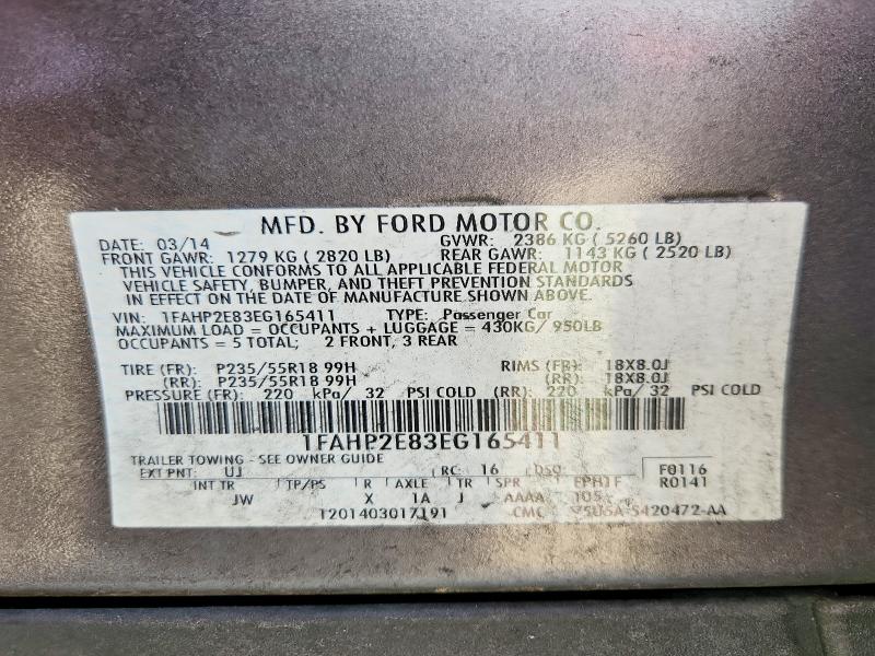 Продажа на аукционе авто 2014 Ford Taurus, vin: 1FAHP2E83EG165411, номер лота: 63902936