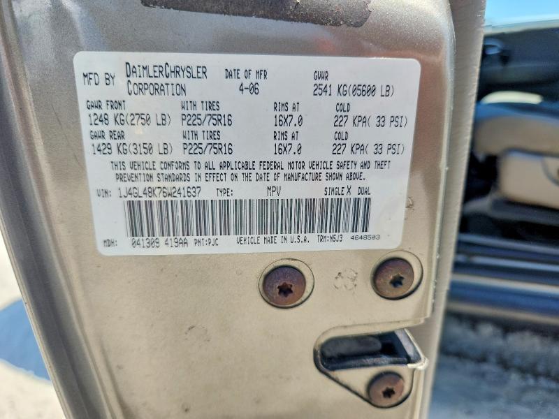 Продажа на аукционе авто 2006 Jeep Liberty, vin: 1J4GL48K76W241637, номер лота: 66089006