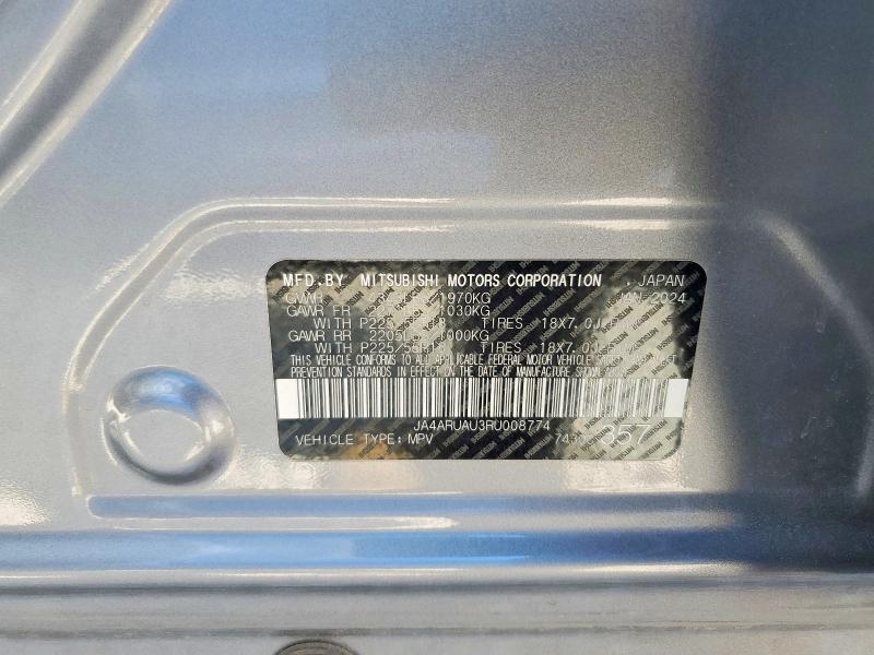 2024 Mitsubishi Outlander Sport მანქანა იყიდება აუქციონზე, vin: JA4ARUAU3RU008774, აუქციონის ნომერი: 64623336