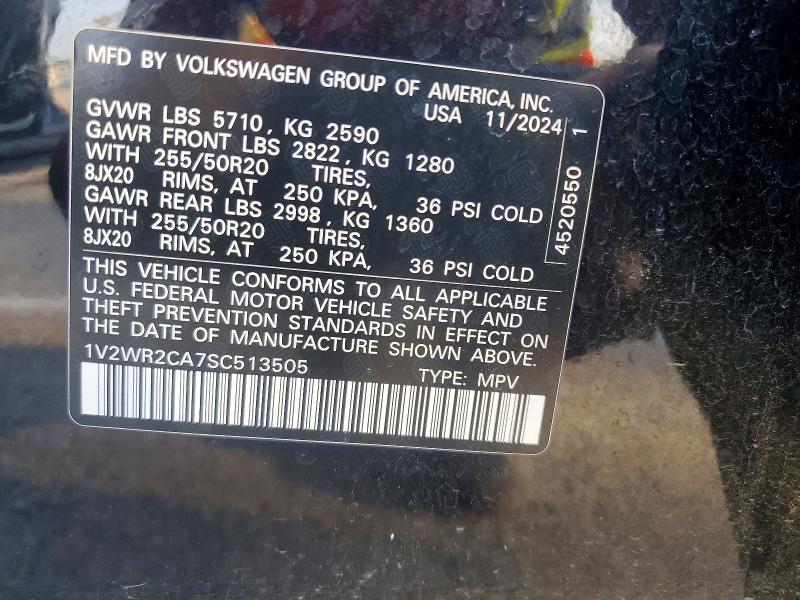 Продаж на аукціоні авто 2025 Volkswagen Atlas, vin: 1V2WR2CA7SC513505, номер лоту: 66350776