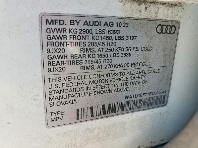 Продаж на аукціоні авто 2024 Audi Q7, vin: WA1LCBF71RD004644, номер лоту: 65808476