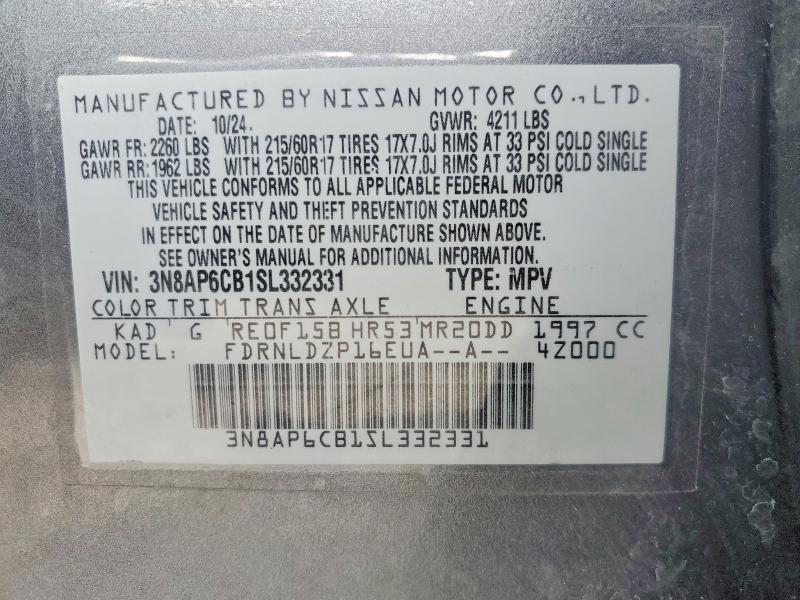 Aukcja sprzedaży 2025 Nissan Kicks, vin: 3N8AP6CB1SL332331, numer aukcji: 66185786