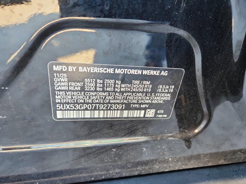 Aukcja sprzedaży 2026 Bmw X3, vin: 5UX53GP07T9273091, numer aukcji: 64942126