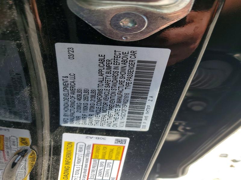 Продажа на аукционе авто 2023 Honda Accord, vin: 1HGCY2F75PA021616, номер лота: 65509636