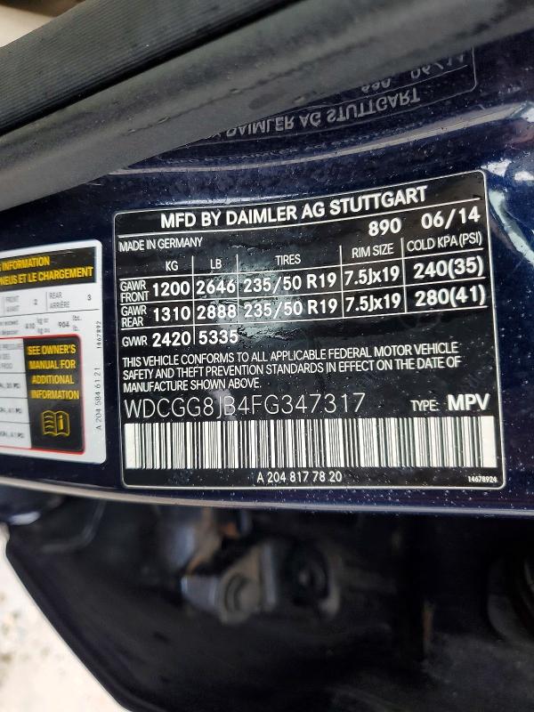 Продаж на аукціоні авто 2015 Mercedes-benz Glk, vin: WDCGG8JB4FG347317, номер лоту: 62635206