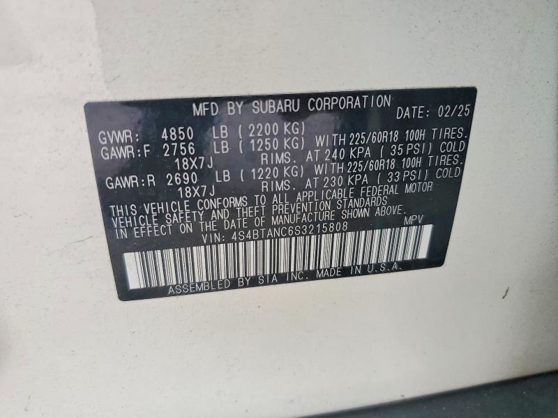 Продаж на аукціоні авто 2025 Subaru Outback, vin: 4S4BTANC6S3215808, номер лоту: 66880536