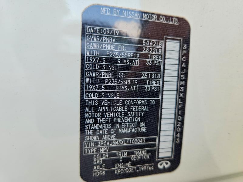 Продажа на аукционе авто 2020 Infiniti Qx50, vin: 3PCAJ5M3XLF102043, номер лота: 66805296