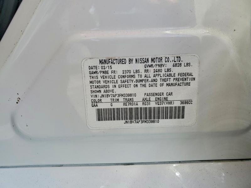 Auction sale of the 2015 Infiniti Q50, vin: JN1BV7AP3FM339810, lot number: 66968876