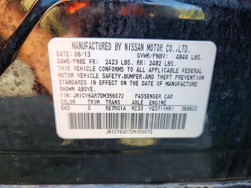 Aukcja sprzedaży 2013 Infiniti G37 Sedan, vin: JN1CV6AR7DM356672, numer aukcji: 65024746