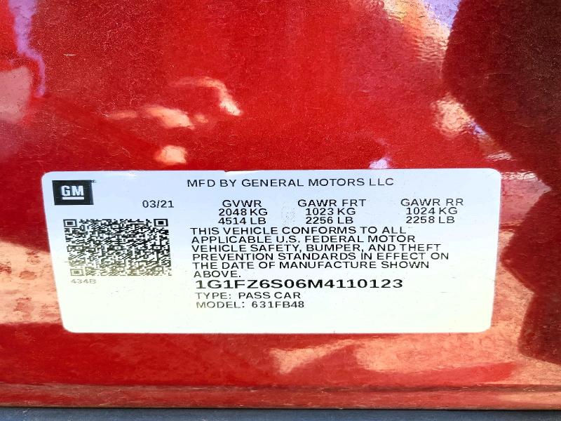 Aukcja sprzedaży 2021 Chevrolet Bolt Ev, vin: 1G1FZ6S06M4110123, numer aukcji: 64857636