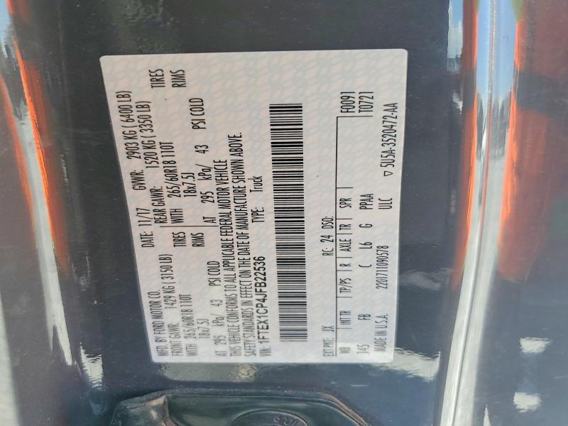 64957526 :رقم المزاد ، 1FTEX1CP4JFB22536 vin ، 2018 Ford F150 مزاد بيع