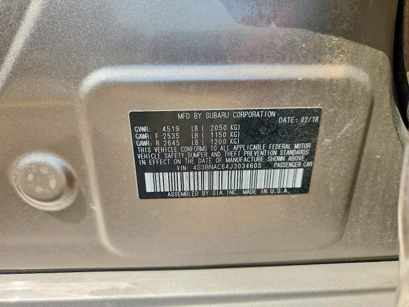 Aukcja sprzedaży 2018 Subaru Legacy, vin: 4S3BNAC64J3034605, numer aukcji: 64098406