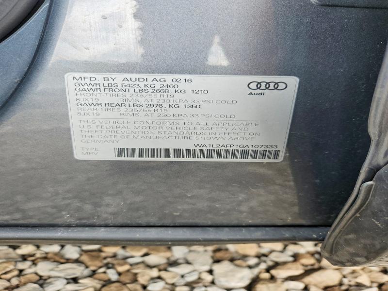 Aukcja sprzedaży 2016 Audi Q5, vin: WA1L2AFP1GA107333, numer aukcji: 64445636