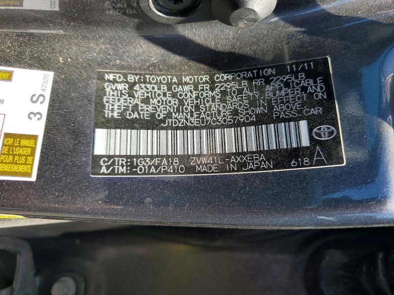 Продажа на аукционе авто 2012 Toyota Prius V, vin: JTDZN3EU7C3057904, номер лота: 65373036
