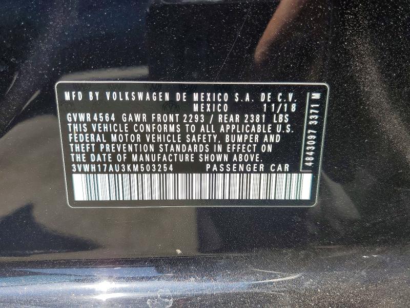 64436736 :رقم المزاد ، 3VWH17AU3KM503254 vin ، 2019 Volkswagen Golf Alltrack مزاد بيع