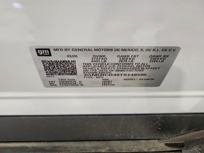 Aukcja sprzedaży 2026 Chevrolet Blazer, vin: 3GNKBCR49TS148596, numer aukcji: 64488836