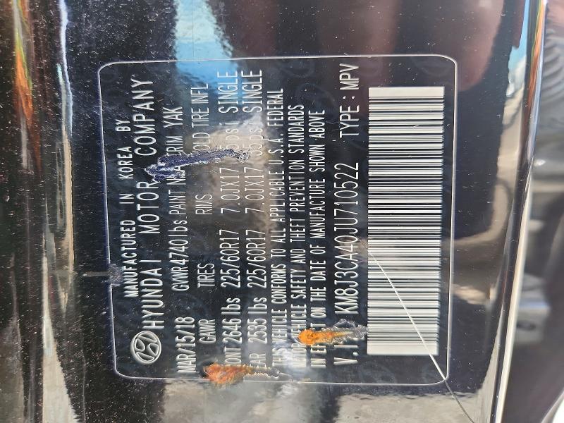 Aukcja sprzedaży 2018 Hyundai Tucson, vin: KM8J3CA40JU710522, numer aukcji: 62668236