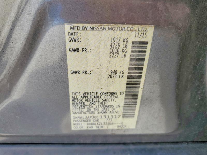 Aukcja sprzedaży 2016 Nissan Altima, vin: 1N4AL3AP3GC131317, numer aukcji: 64886836
