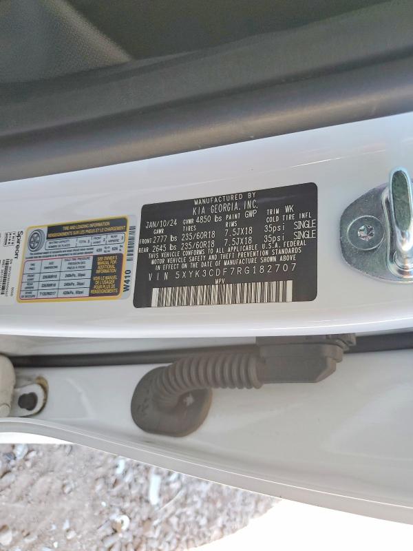 Aukcja sprzedaży 2024 Kia Sportage, vin: 5XYK3CDF7RG182707, numer aukcji: 65759566
