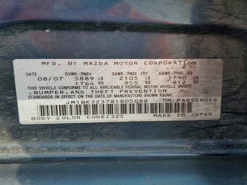 Aukcja sprzedaży 2008 Mazda 3, vin: JM1BK323781805088, numer aukcji: 66132526