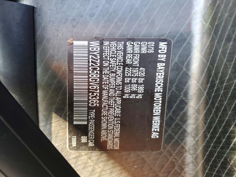 Продажа на аукционе авто 2016 Bmw I8, vin: WBY2Z2C58GV675365, номер лота: 64632426
