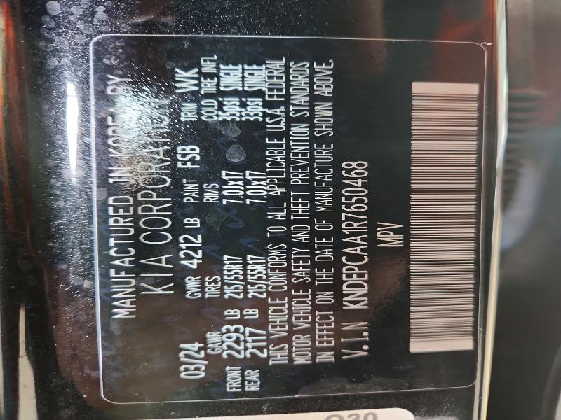 66947296 :رقم المزاد ، KNDEPCAA1R7650468 vin ، 2024 Kia Seltos مزاد بيع