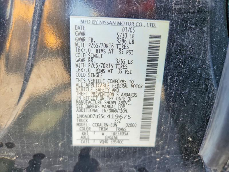 Продаж на аукціоні авто 2005 Nissan Frontier, vin: 1N6AD07U55C419675, номер лоту: 64801796