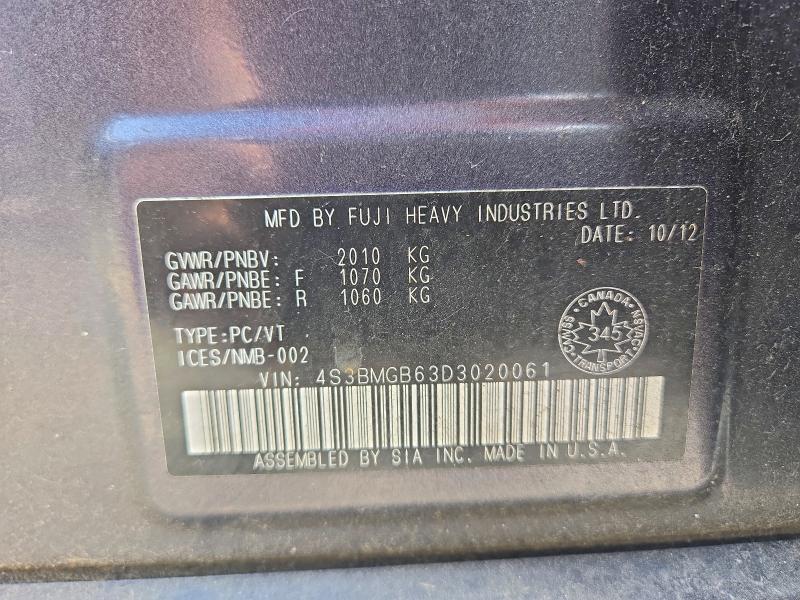 Продаж на аукціоні авто 2013 Subaru Legacy, vin: 4S3BMGB63D3020061, номер лоту: 64951126