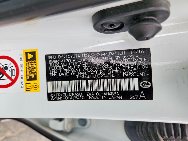 Aukcja sprzedaży 2017 Lexus Ct, vin: JTHKD5BH6H2294080, numer aukcji: 67199696