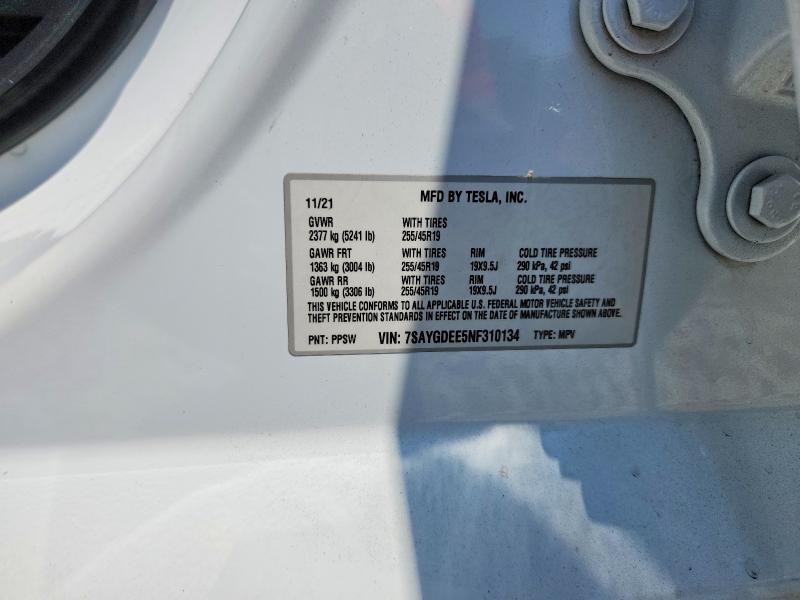 Aukcja sprzedaży 2022 Tesla Model Y, vin: 7SAYGDEE5NF310134, numer aukcji: 63708236