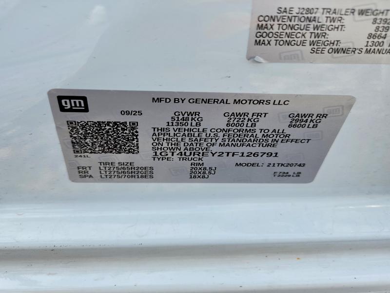 63469616 :رقم المزاد ، 1GT4UREY2TF126791 vin ، 2026 Gmc Sierra مزاد بيع