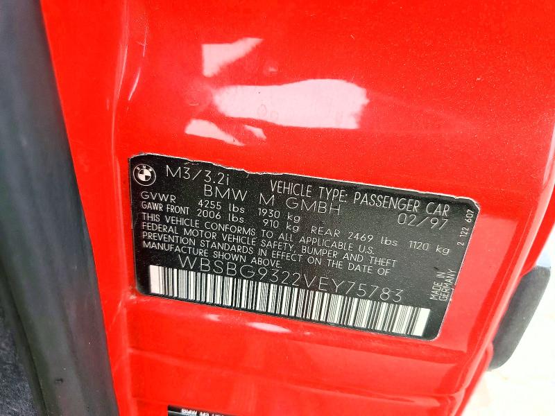 64241776 :رقم المزاد ، WBSBG9322VEY75783 vin ، 1997 Bmw M3 مزاد بيع