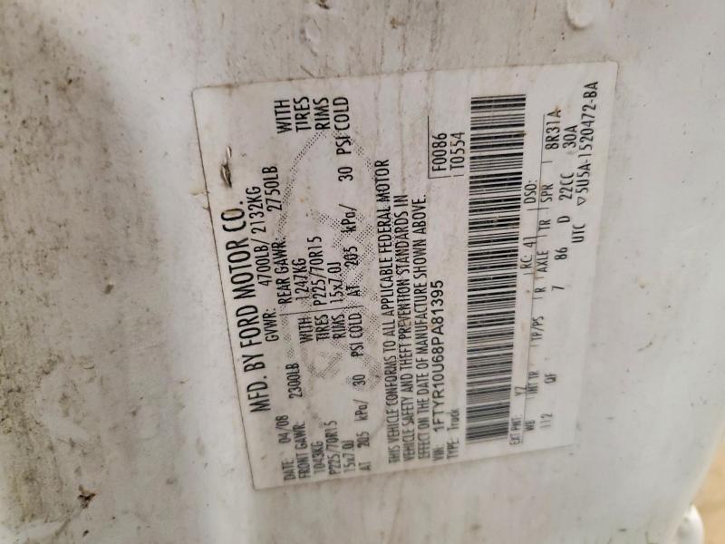Aukcja sprzedaży 2008 Ford Ranger, vin: 1FTYR10U68PA81395, numer aukcji: 66601016