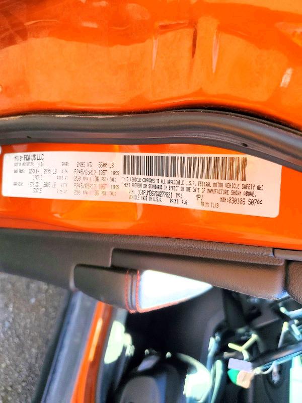 65563736 :رقم المزاد ، 1C4PJMBS7GW277821 vin ، 2016 Jeep Cherokee مزاد بيع